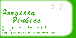 hargitta pinkics business card